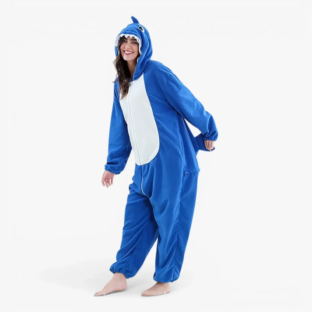 blue shark onesie for adults