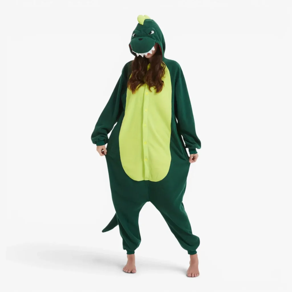 green dinosaur onesie