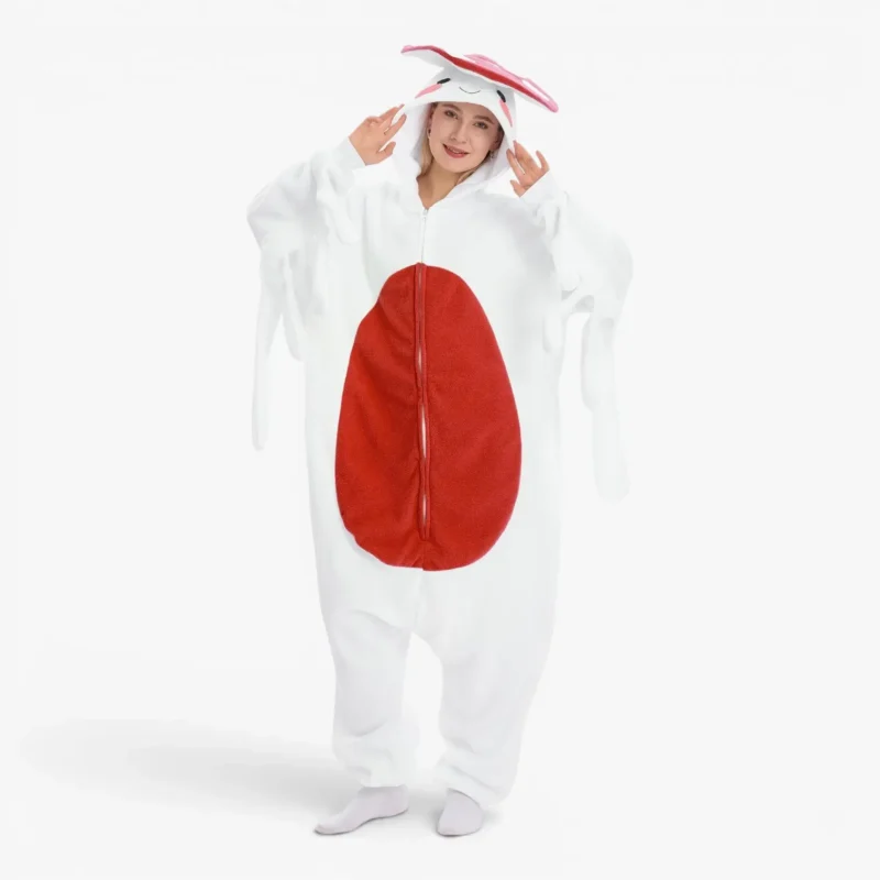 red mushroom onesie