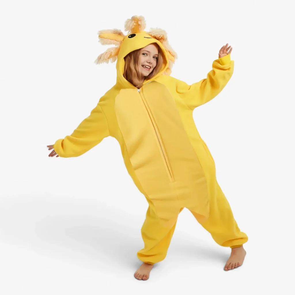 yellow Axolotl onesie kids