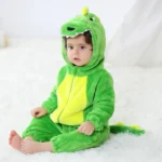 green baby dinosaur onesie