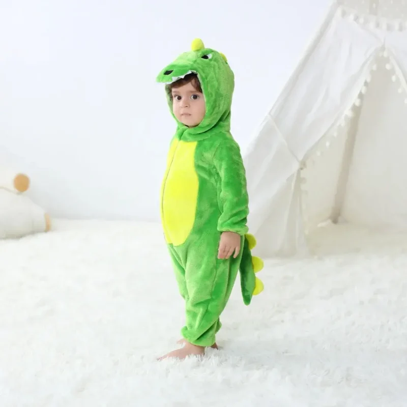 green dinosaur baby pajamas
