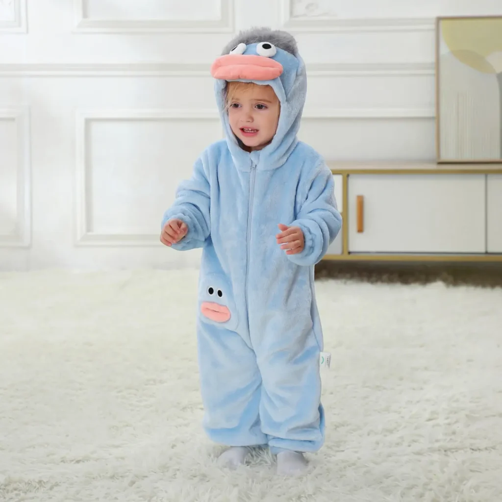 blue snuggle monster onesie baby