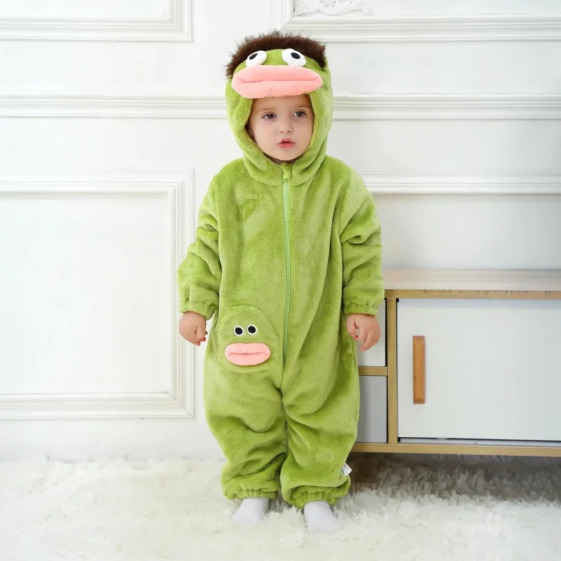 green baby monster snuggle onesie