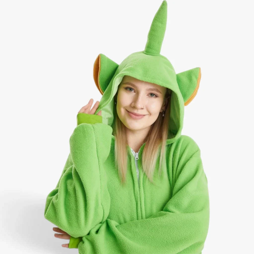 green teletubbies onesie costume adult