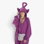 purple teletubbies onesie adults antenna hood