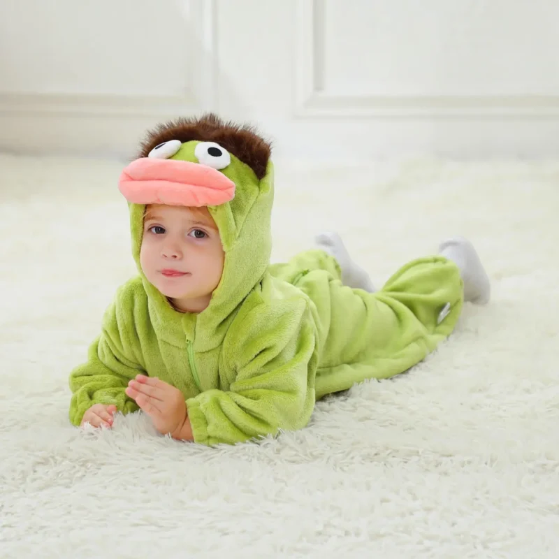 snuggle monster baby kigurumi green